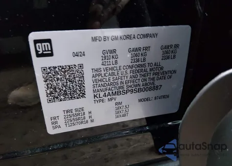 2025 Buick Encore Gx Preferred Fwd z USA, uszkodzony, nr VIN KL4AMBSP9SB008887